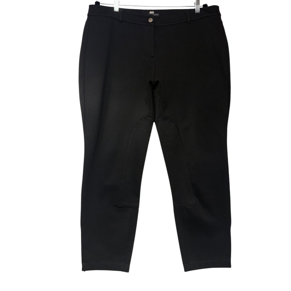 Eileen Fisher Equestrian style ankle zip ponte Black Stretch Pants Plus Size 1X